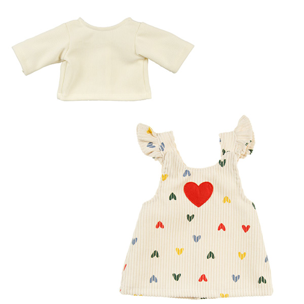 Babypop – Corduroy jurk met T-shirt (28-35 cm) - Afbeelding 2