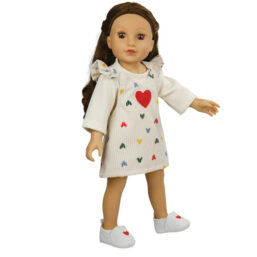 Babypop – Corduroy jurk met T-shirt (28-35 cm) - Afbeelding 4