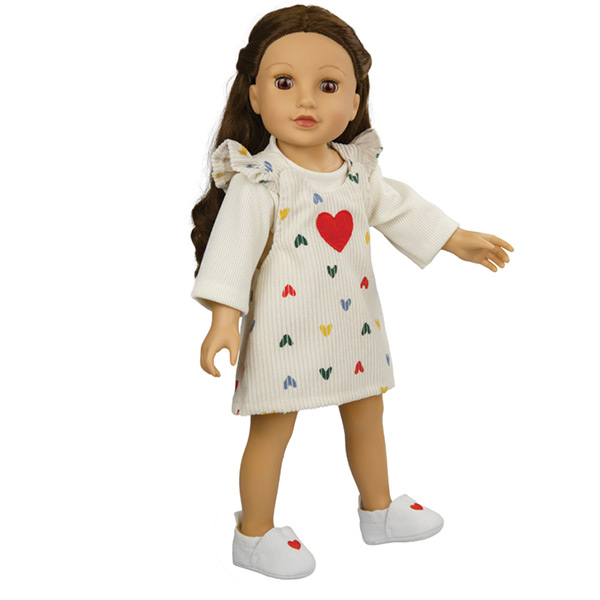 Babypop – Corduroy jurk met T-shirt (28-35 cm) - Afbeelding 4